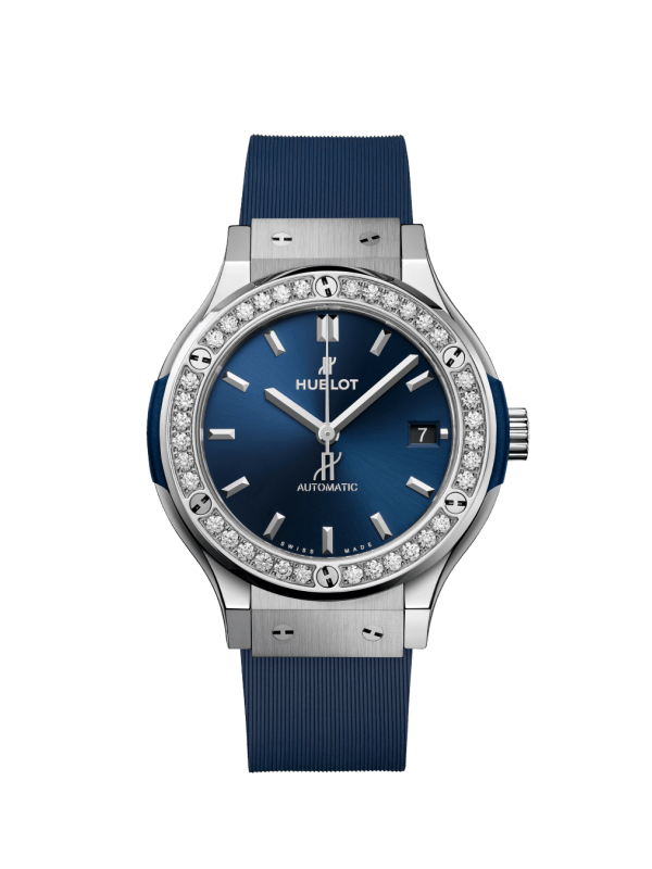 HUBLOT CLASSIC FUSION TITANIUM BLUE DIAMONDS