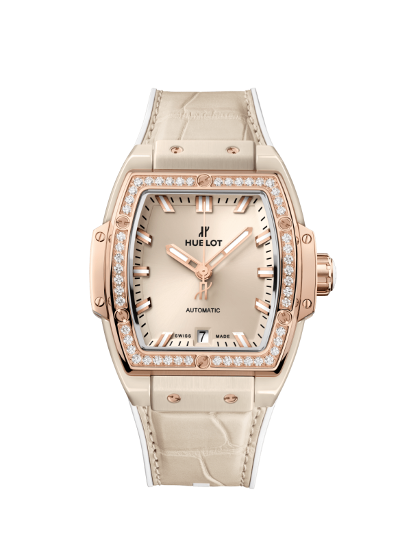 HUBLOT SPIRIT OF BIG BANG BEIGE CERAMIC KING GOLD DIAMONDS